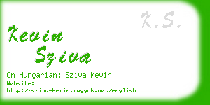 kevin sziva business card